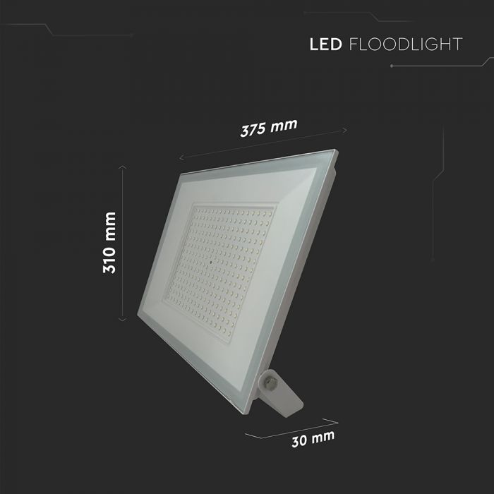 200W(19200Lm) LED prožektors, V-TAC, IP65, balts, aukstii balta gaisma 6500K