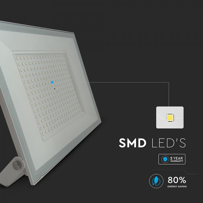 200W(19200Lm) LED prožektors, V-TAC, IP65, balts, aukstii balta gaisma 6500K