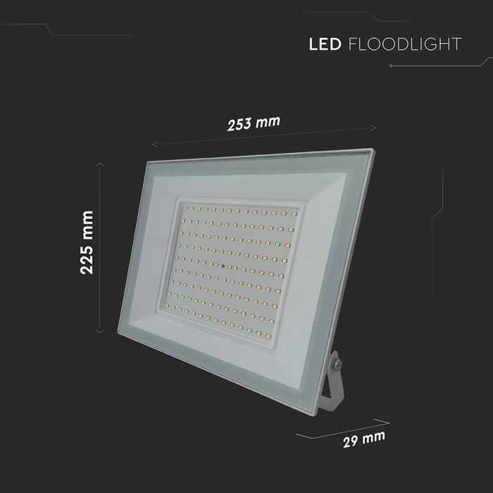 100W (9500Lm) LED-valgusti, V-TAC, IP65, valge, neutraalne valge valgus 4000K