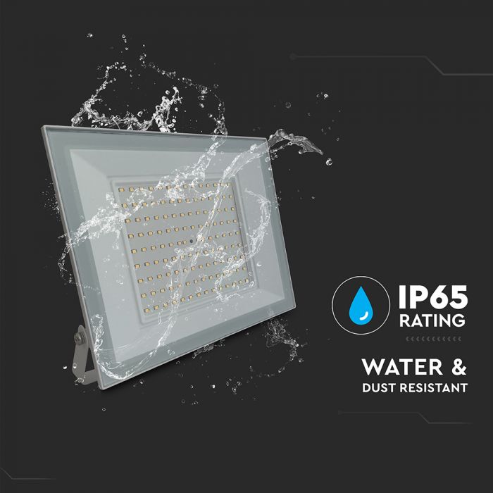 100W(9500Lm) LED prožektors, V-TAC, IP65, balts, neitrāli balta gaisma 4000K