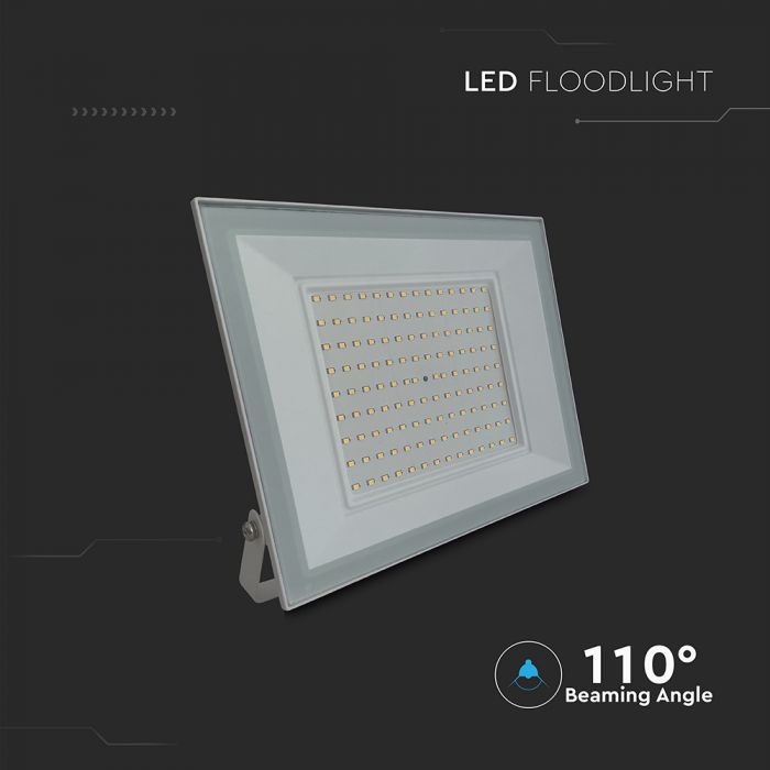 100W(9500Lm) LED prožektors, V-TAC, IP65, balts, neitrāli balta gaisma 4000K