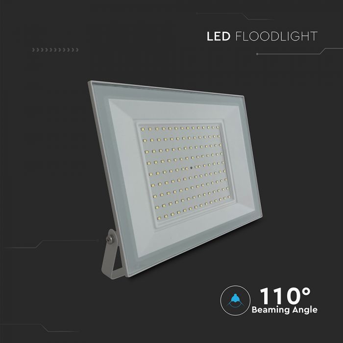 100W (9,500 lm) LED floodlight without motion sensor, V-TAC, IP65, white, cool white light 6,500 K