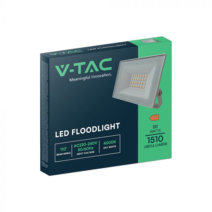 20W (1760Lm) LED-valgusti ilma liikumisandurita, V-TAC, IP65, valge, neutraalne valge valgus 4000K