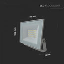 20W(1760Lm) LED prožektors bez kustību sensora, V-TAC, IP65, balts, neitrāli balta gaisma 4000K