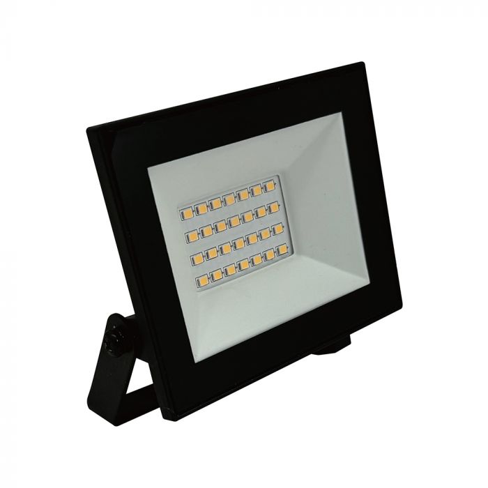 20W(1760Lm) LED prožektors bez kustību sensora, V-AC, IP65, melns, neitrāli balta gaisma 4000K