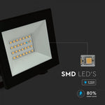 20W(1760Lm) LED prožektors bez kustību sensora, V-AC, IP65, melns, neitrāli balta gaisma 4000K