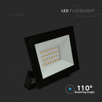 20W(1760Lm) LED prožektors bez kustību sensora, V-AC, IP65, melns, neitrāli balta gaisma 4000K