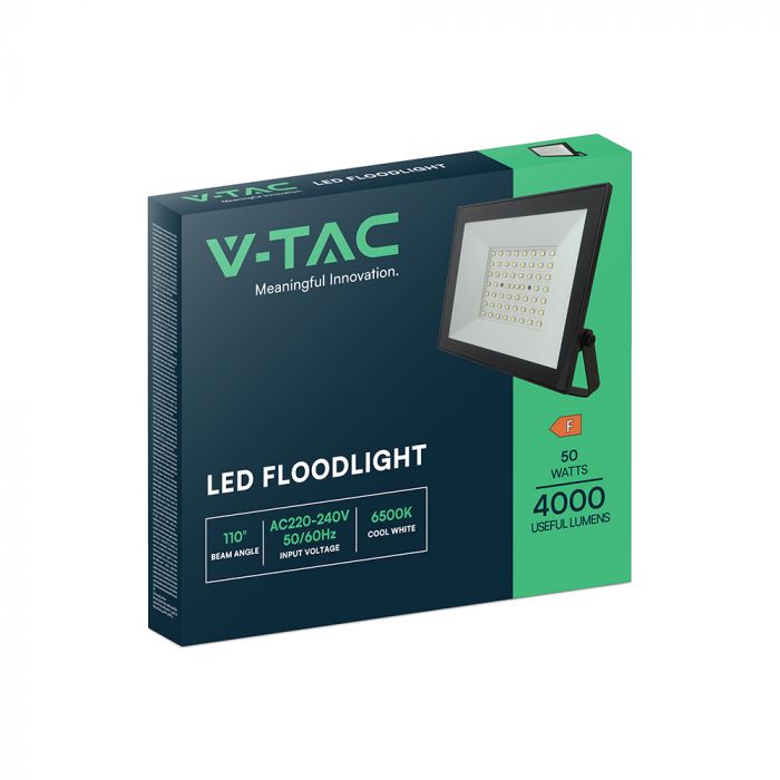 50W(4700Lm) LED prožektors bez kustību sensora, V-TAC, IP65, neitrāli balta gaisma 4000K