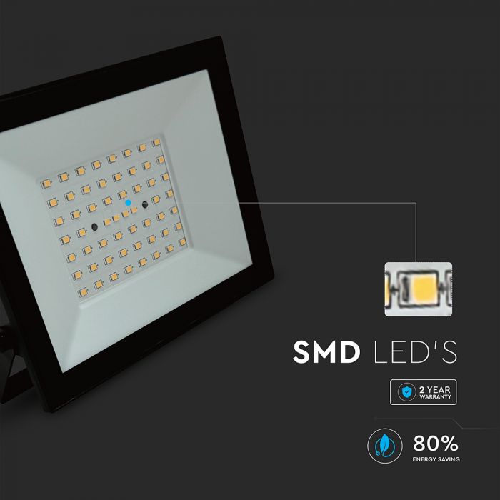50W(4700Lm) LED prožektors bez kustību sensora, V-TAC, IP65, neitrāli balta gaisma 4000K
