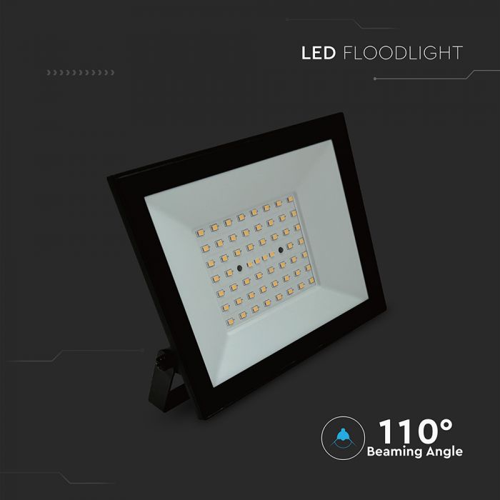 50W(4700Lm) LED prožektors bez kustību sensora, V-TAC, IP65, neitrāli balta gaisma 4000K