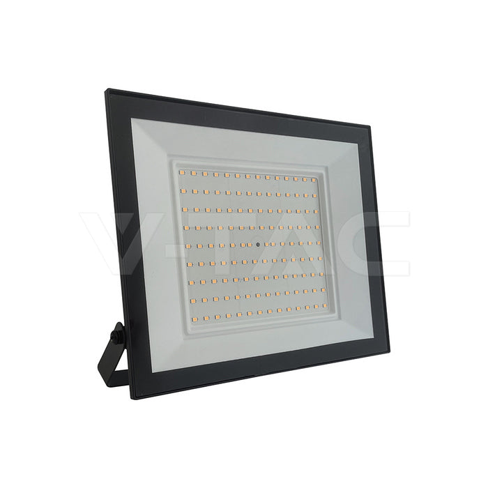 100W(9500Lm) LED prožektors bez kustību sensora, V-TAC, IP65, melns, silti balta gaisma 3000K