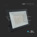 50W(4500Lm) LED prožektors bez kustību sensora, V-TAC, IP65, melns, silti balta gaisma 3000K