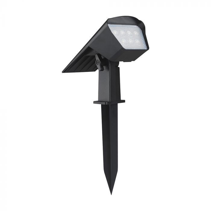 1.3W(100Lm) LED solārais dārza gaismeklis, V-TAC, IP65, melns, 2IN1