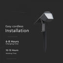 1.3W(100Lm) LED solārais dārza gaismeklis, V-TAC, IP65, melns, 2IN1