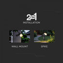 1.3W(100Lm) LED solārais dārza gaismeklis, V-TAC, IP65, melns, 2IN1