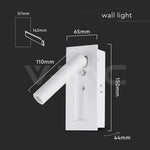 2W(76Lm) LED nakts gaismeklis, V-TAC, IP20, silti balta gaisma 3000K
