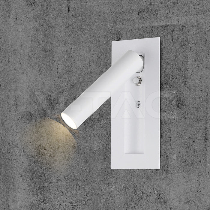 2W(76Lm) LED nakts gaismeklis, V-TAC, IP20, silti balta gaisma 3000K