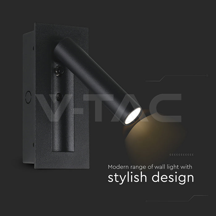 2W(76Lm) LED nakts gaismeklis, V-TAC, IP20, silti balta gaisma 3000K