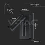 2W(76Lm) LED nakts gaismeklis, V-TAC, IP20, silti balta gaisma 3000K