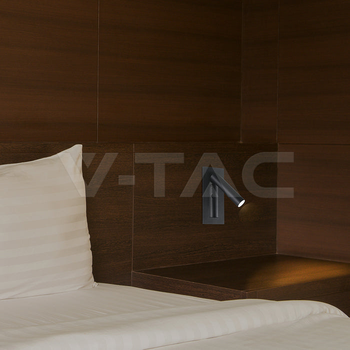 2W(76Lm) LED nakts gaismeklis, V-TAC, IP20, silti balta gaisma 3000K