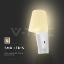 2W(60Lm) LED nakts gaismekli,s V-TAC, IP20, silti balta gaisma 3000K