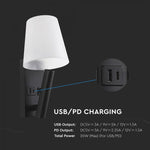8W LED naktslampiņa pie gultas, V-TAC CREE VT-88062, IP20, melna, silti balta gaisma 3000K