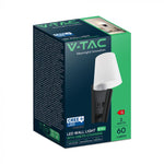 8W LED naktslampiņa pie gultas, V-TAC CREE VT-88062, IP20, melna, silti balta gaisma 3000K