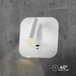 8W(830Lm) LED nakts gaismeklis, IP20, V-TAC, balts, silti balta gaisma 3000K