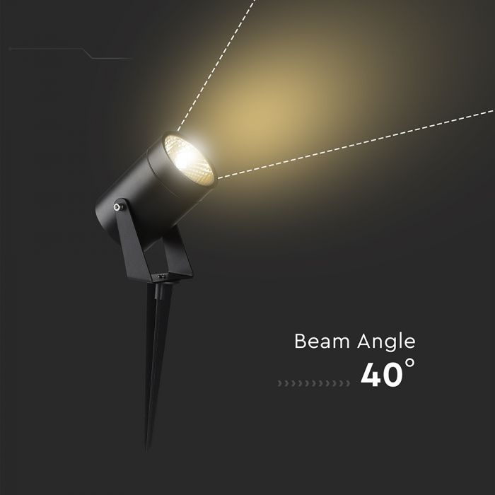 10W(880Lm) LED gaismeklis, IP65, IK06,  V-TAC, melns, neitrāli balta gaisma 4000K