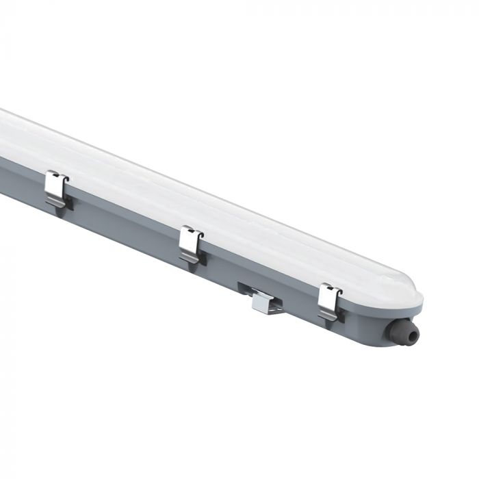120cm_36W(4320Lm) 120LM/W V-TAC Lineārais gaismeklis, IP65, IK06, piena krāsā, bez kontaktdakšas(kabeļu savienojums), auksti balta gaisma 6500K