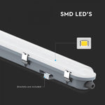 120cm_36W(4320Lm) 120LM/W V-TAC Lineārais gaismeklis, IP65, IK06, piena krāsā, bez kontaktdakšas(kabeļu savienojums), auksti balta gaisma 6500K