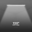 48W(5760Lm) 120LM/W 150cm V-TAC lineaarne valgusti mikrolaineanduriga, IP65, IK06, piimavärv, ilma pistikuta (kaabliühendus), neutraalne valge valgus 4000K