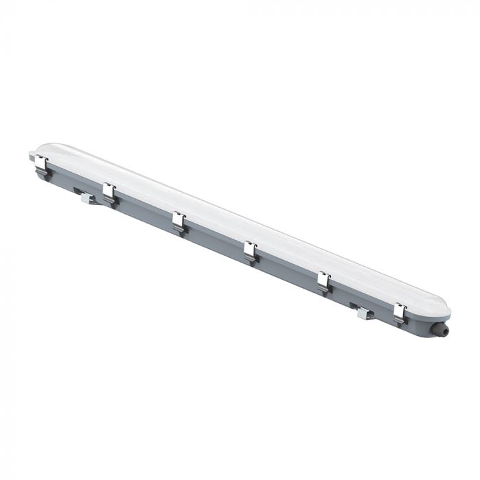150cm_48W(5760Lm) 120LM/W 150cm V-TAC Lineārais gaismeklis, IP65, IK06, piena krāsā, bez kontaktdakšas(kabeļu savienojums), auksti balta gaisma 6500K