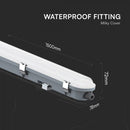 48W(5760Lm) 120LM/W 150cm V-TAC lineaarne valgusti mikrolaineanduriga, IP65, IK06, piimavärv, ilma pistikuta (kaabliühendus), neutraalne valge valgus 4000K