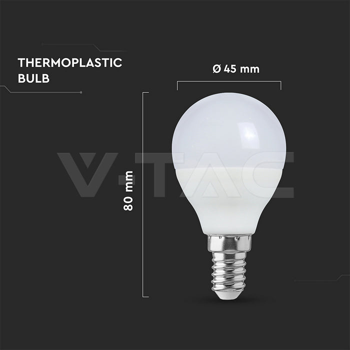 E14 6.5W(600Lm) LED Spuldze, V-TAC, IP20, auksti balta gaisma 6500K