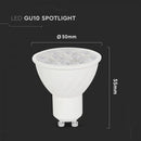 GU10 6W(445Lm) LED Spuldze, V-TAC, IP20, silti bata gaisma 3000K