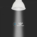 GU10 6W(445Lm) LED Spuldze, 10°, V-TAC, IP20, silti bata gaisma 3000K