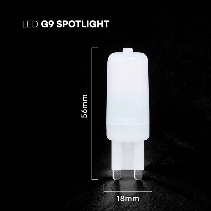 G9 1.1W(100Lm) LED Spuldze, V-TAC, IP20, silti balta gaisma 3000K