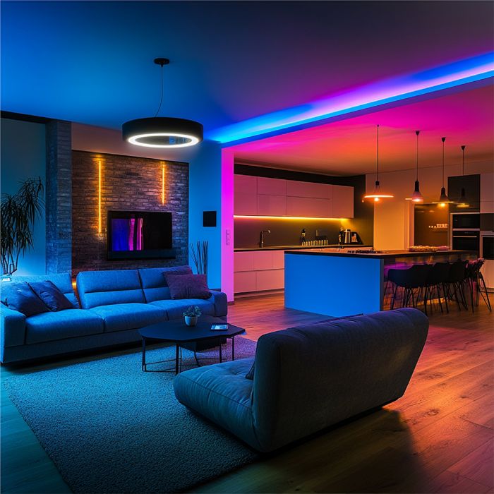 3W/m DC:5V 0.6A RGB neona LED lentu komplekts, IP20, 5 m, komplektā tālvadības pults, 1 USB kontrolieris, savietojams ar jebkuru USB ierīci