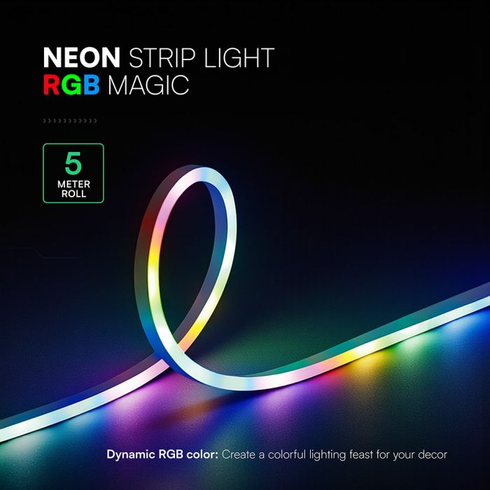 5m Set_3W/m DC:5V 0.6A RGB Neon LED Strip Set, IP20, includes a remote control, 1 USB controller, compatible with any USB device