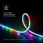 5m Set_3W/m DC:5V 0.6A RGB Neon LED Strip Set, IP20, includes a remote control, 1 USB controller, compatible with any USB device