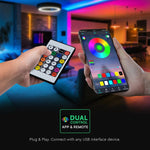5m Set_3W/m DC:5V 0.6A RGB Neon LED Strip Set, IP20, includes a remote control, 1 USB controller, compatible with any USB device
