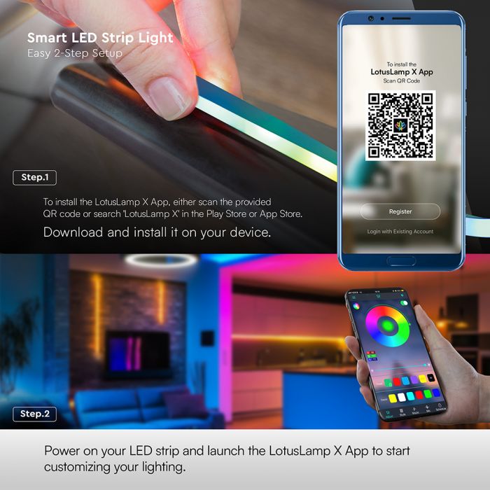 3W/m DC:5V 0.6A RGB neona LED lentu komplekts, IP20, 5 m, komplektā tālvadības pults, 1 USB kontrolieris, savietojams ar jebkuru USB ierīci