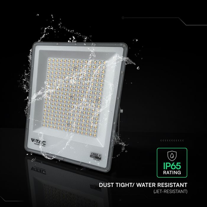 200W(16450Lm) LED  SMD-CREE Chip prožektors bez kustību sensora, IP65, V-TAC, melns, 3IN1
