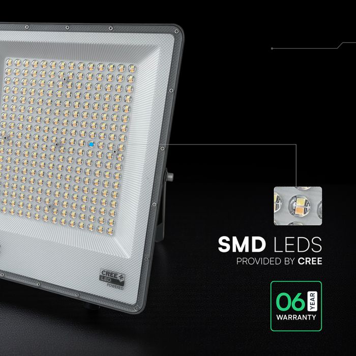 200W(16450Lm) LED  SMD-CREE Chip prožektors bez kustību sensora, IP65, V-TAC, melns, 3IN1