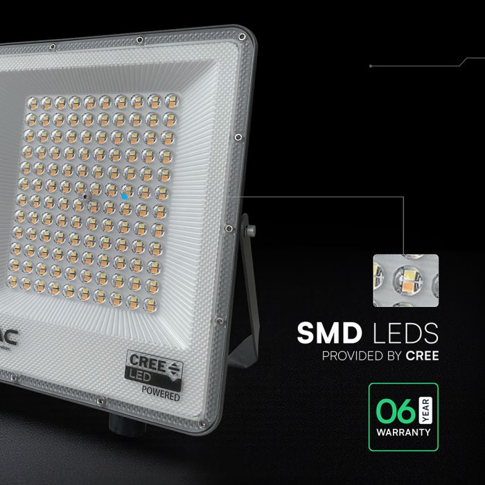 KASTE 10 gab. x 17,91€ – 100W(8150Lm) LED SMD-CREE prožektors bez kustību sensora, 3in1 (3000K/4000K/6500K pārslēdzams), V-TAC, IP65