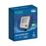 10W(730Lm) LED SMD-CREE Chip prožektors bez kustību sensora, IP65, V-TAC, melns, 3IN1