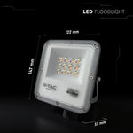 10W(730Lm) LED SMD-CREE Chip prožektors bez kustību sensora, IP65, V-TAC, melns, 3IN1
