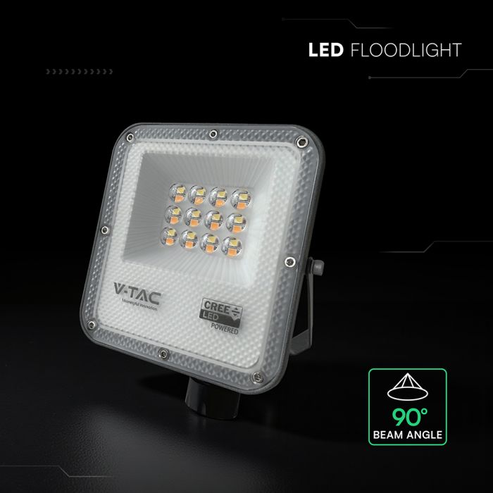 10W(730Lm) LED SMD-CREE Chip prožektors bez kustību sensora, IP65, V-TAC, melns, 3IN1