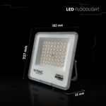 50W(4500Lm) LED SMD-CREE Chip prožektors bez kustību sensora, IP65, V-TAC, melns, 3IN1